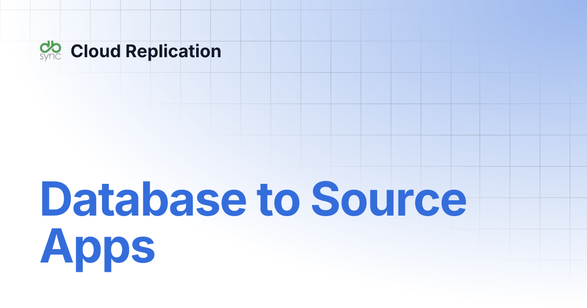 Database to Source Apps | Cloud Replication